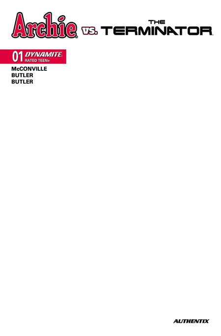 Archie Vs. The Terminator #1 (Cover G — Blank Authentix (Blank Authentix))