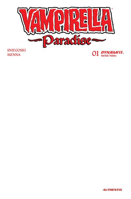 Vampirella: Paradise #1 (Cover G — Blank Authentix (Blank Authentix))