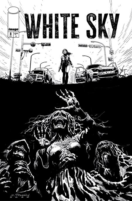 White Sky #8 (Cover B — Marcelo Frusin (B&W))