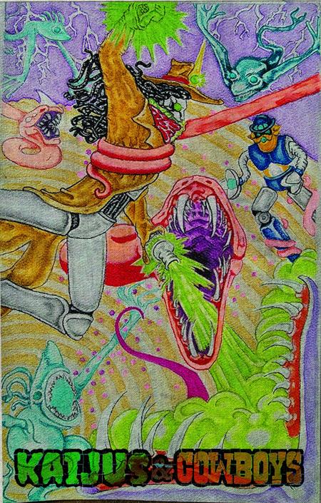 Kaijus & Cowboys #3 (Cover C — Heather Ewers (Tapestry))