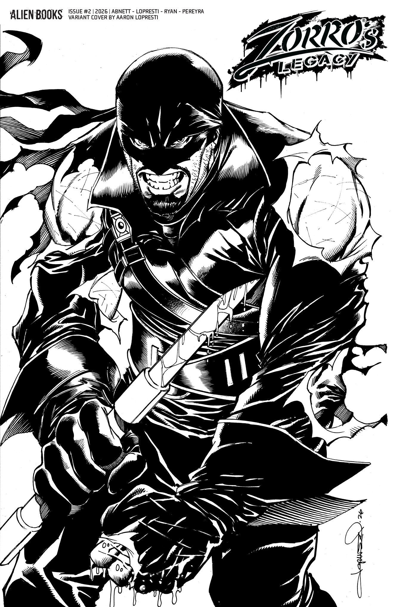 Zorro's Legacy #2 (Variant D (Lopresti B&W))