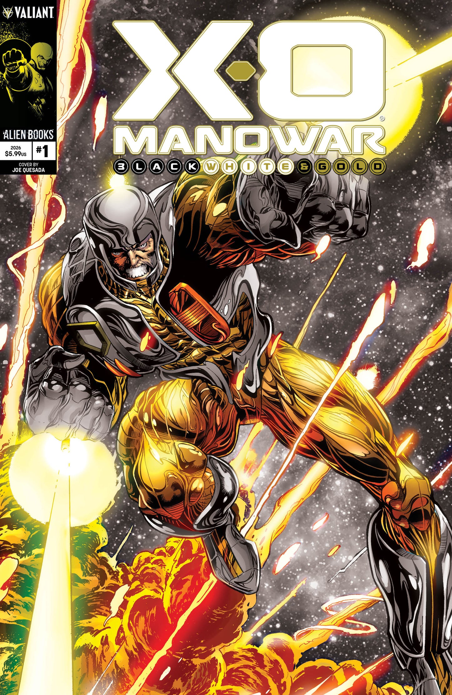 X-O Manowar: Black, White & Gold #1 (Variant B (Quesada Black, White & Gold Variant))