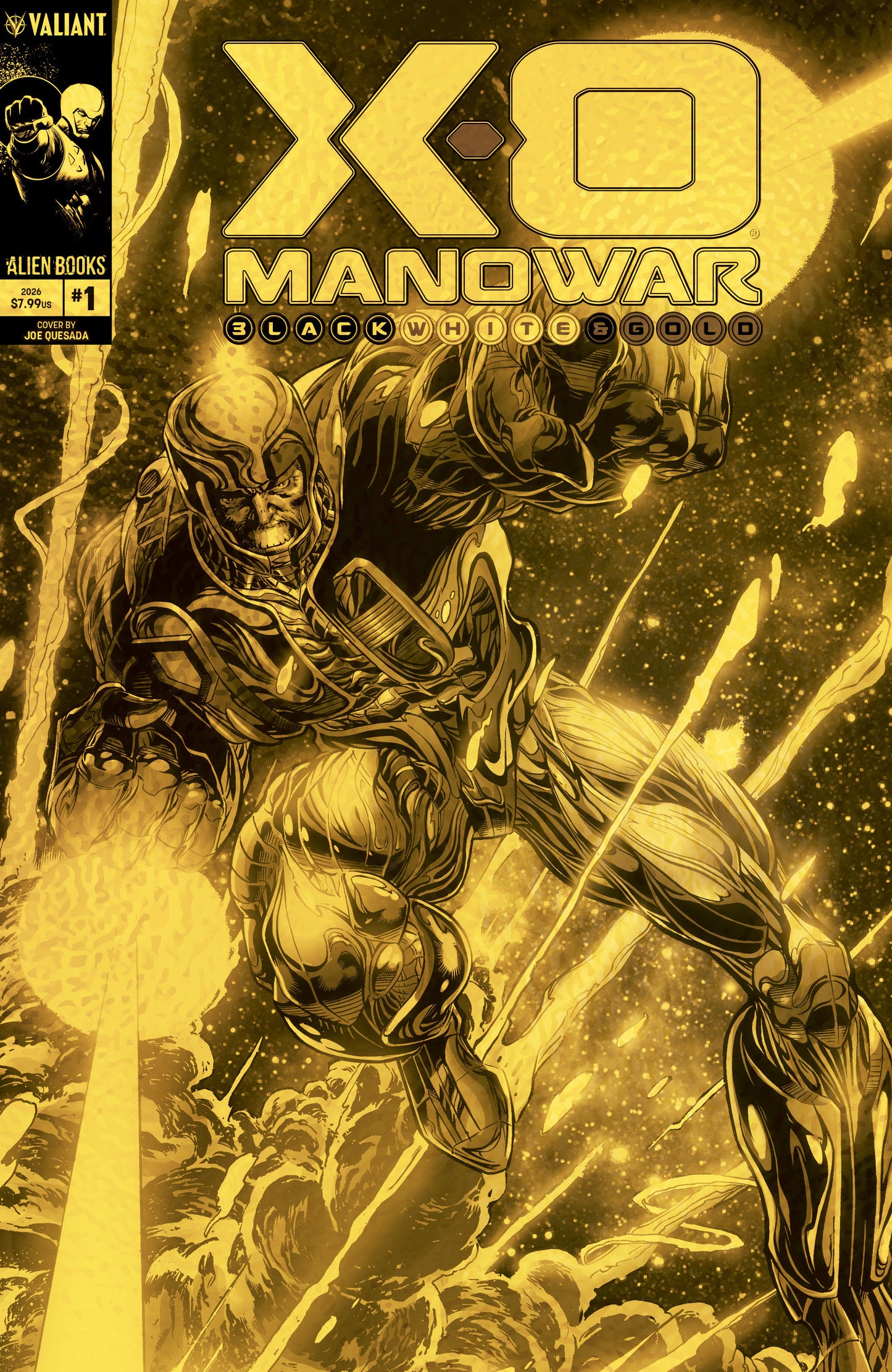 X-O Manowar: Black, White & Gold #1 (Variant D Foil (Quesada GOLD VERSION))