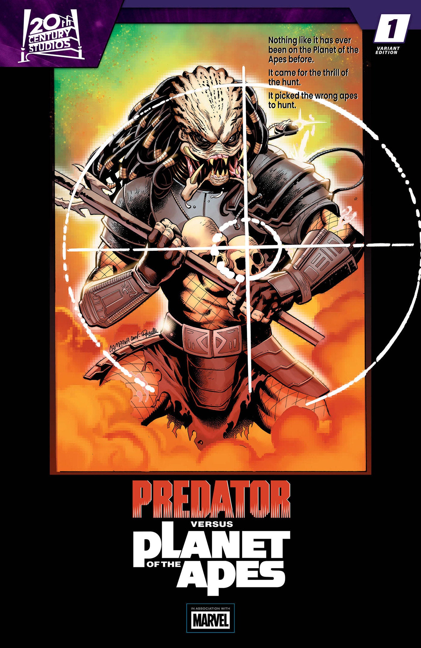 PREDATOR VS. THE PLANET OF THE APES #1 (CHRIS CAMPANA MOVIE POSTER HOMAGE)