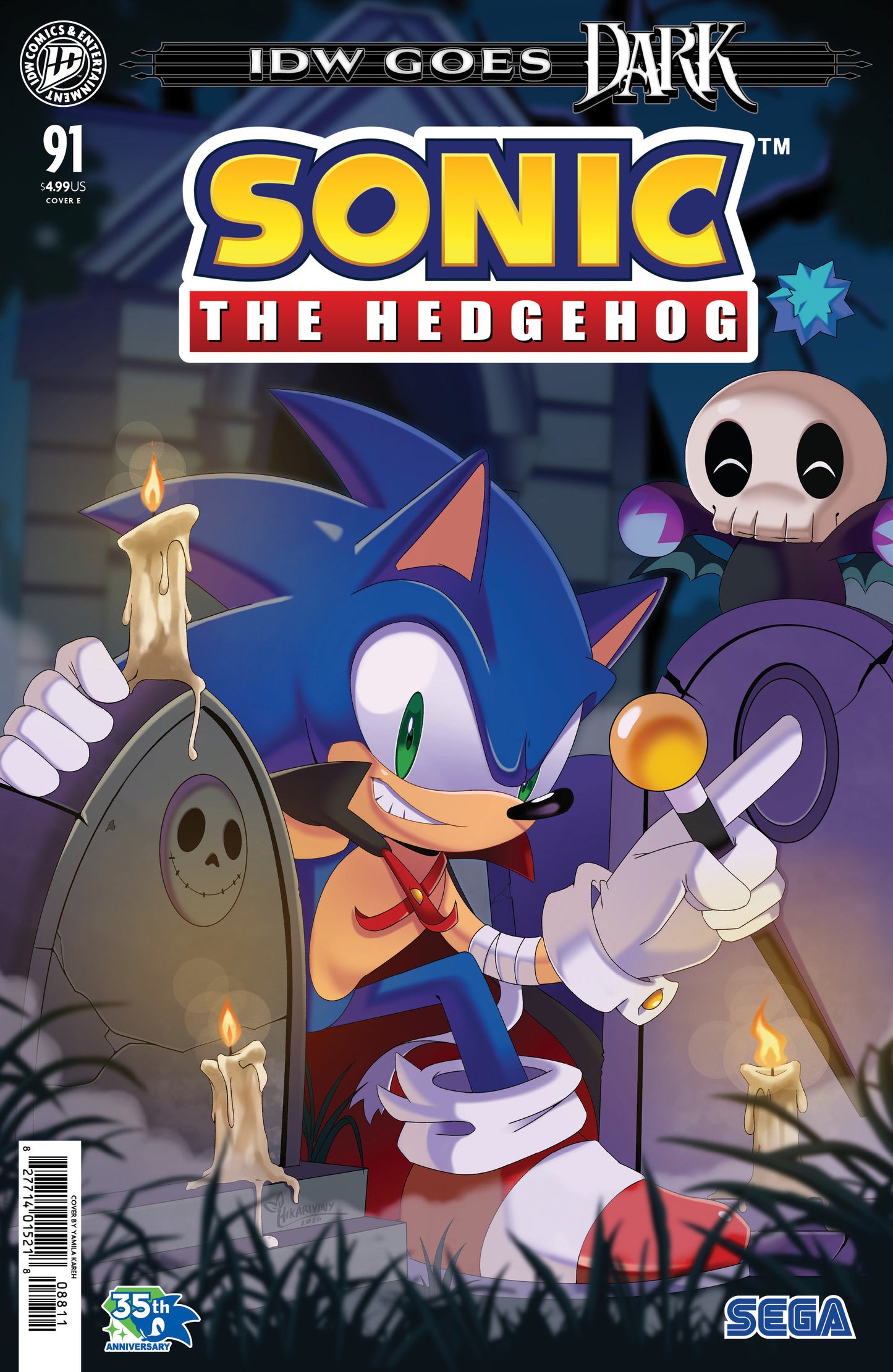 Sonic The Hedgehog #91 (Sonic the Hedgehog #91 Variant E (Kareh IDW Goes Dark Variant))