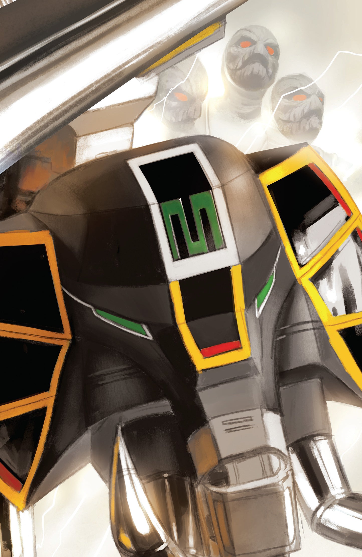 MIGHTY MORPHIN POWER RANGERS 2026 #6 (Mighty Morphin Power Rangers (2026) #6 C Megazord Card Stock Connecting Variant (Full Art, Mercado))