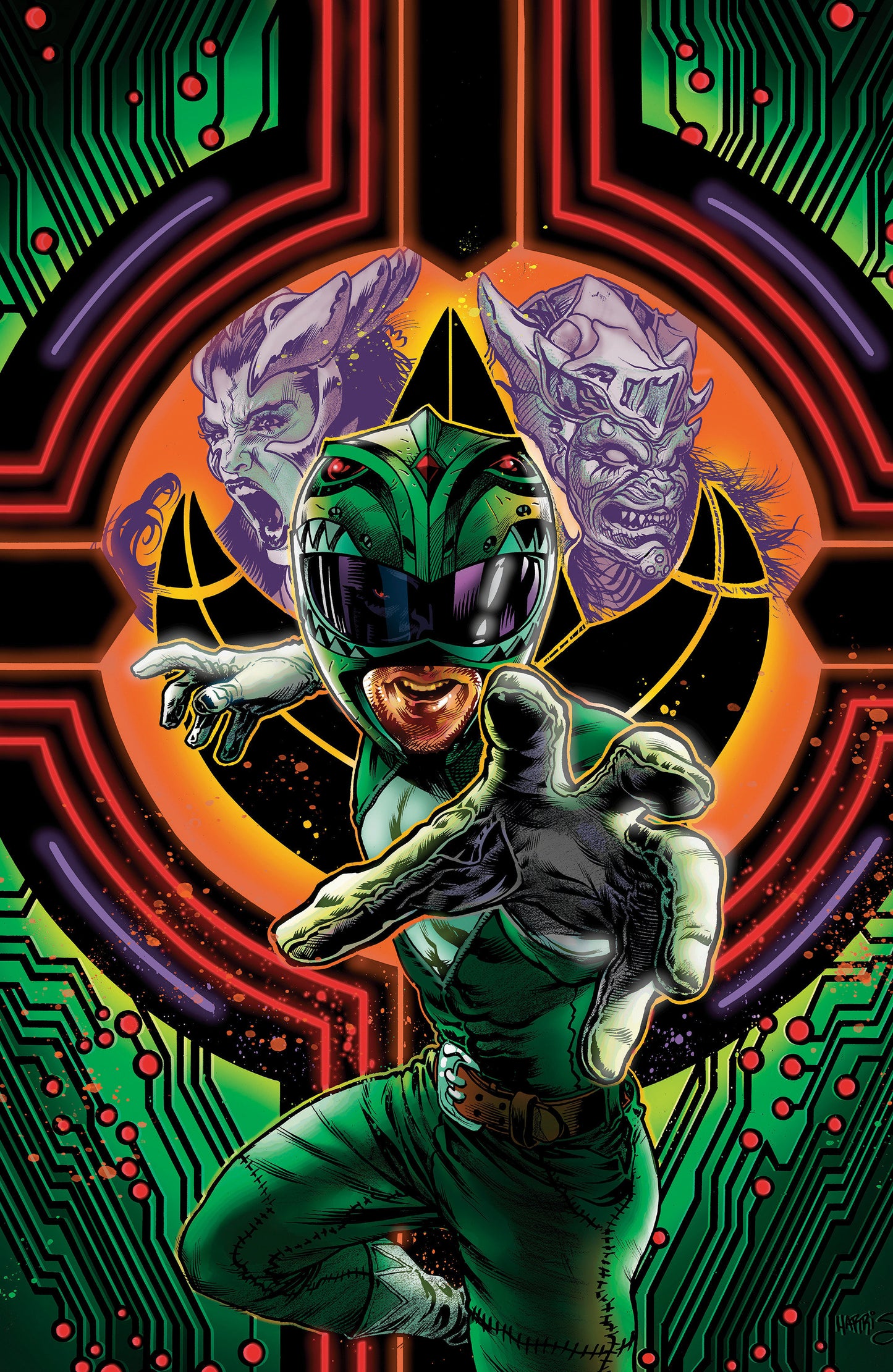 Power Rangers Green #3 (D Foil Variant (Full Art, Foil, Harris))