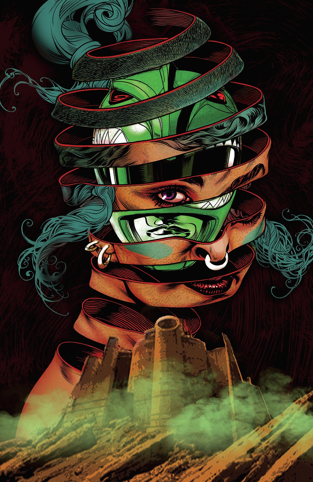 Power Rangers Green #4 (D Foil Variant (Full Art, Foil, Harris))