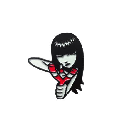 Emily The Strange Bullseye Enamel Pin Badge #1