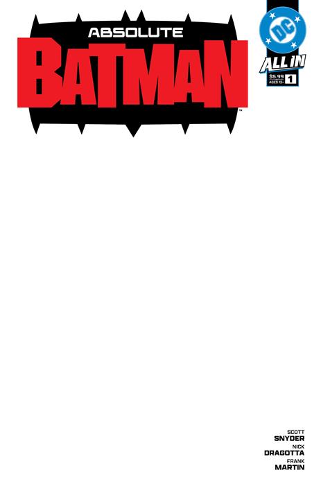 Absolute Batman #1 (4th Printing) (Cover C — Blank (Blank Sketch Cover))