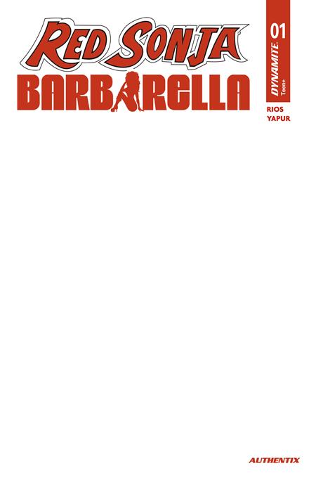 Red Sonja / Barbarella #1 (Cover H — Blank Authentix (Blank Authentix))