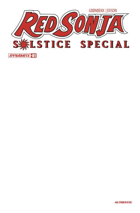 Red Sonja: Solstice Special #1 (Cover D — Blank Authentix (Blank Authentix))