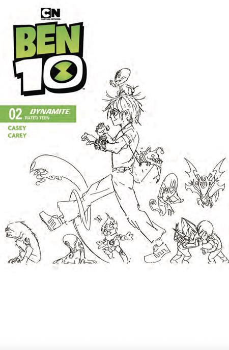 BEN 10 #2 (Cover X685 — Dynamite Com Lucas Lee Garza Line Art B&w Trade Dress)