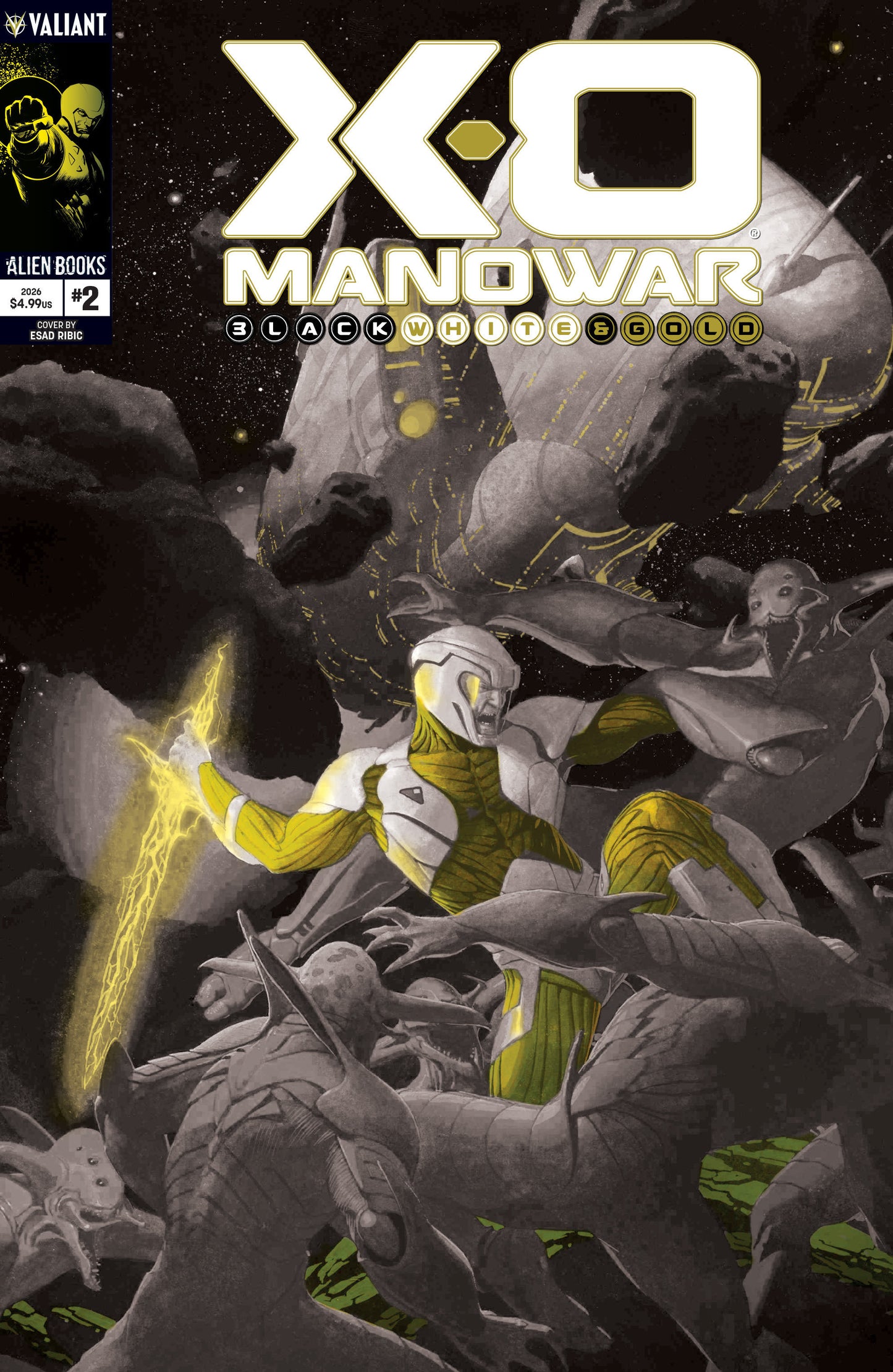 X-O Manowar: Black, White & Gold #2 (Variant B (Ribic Black, White & Gold Variant))