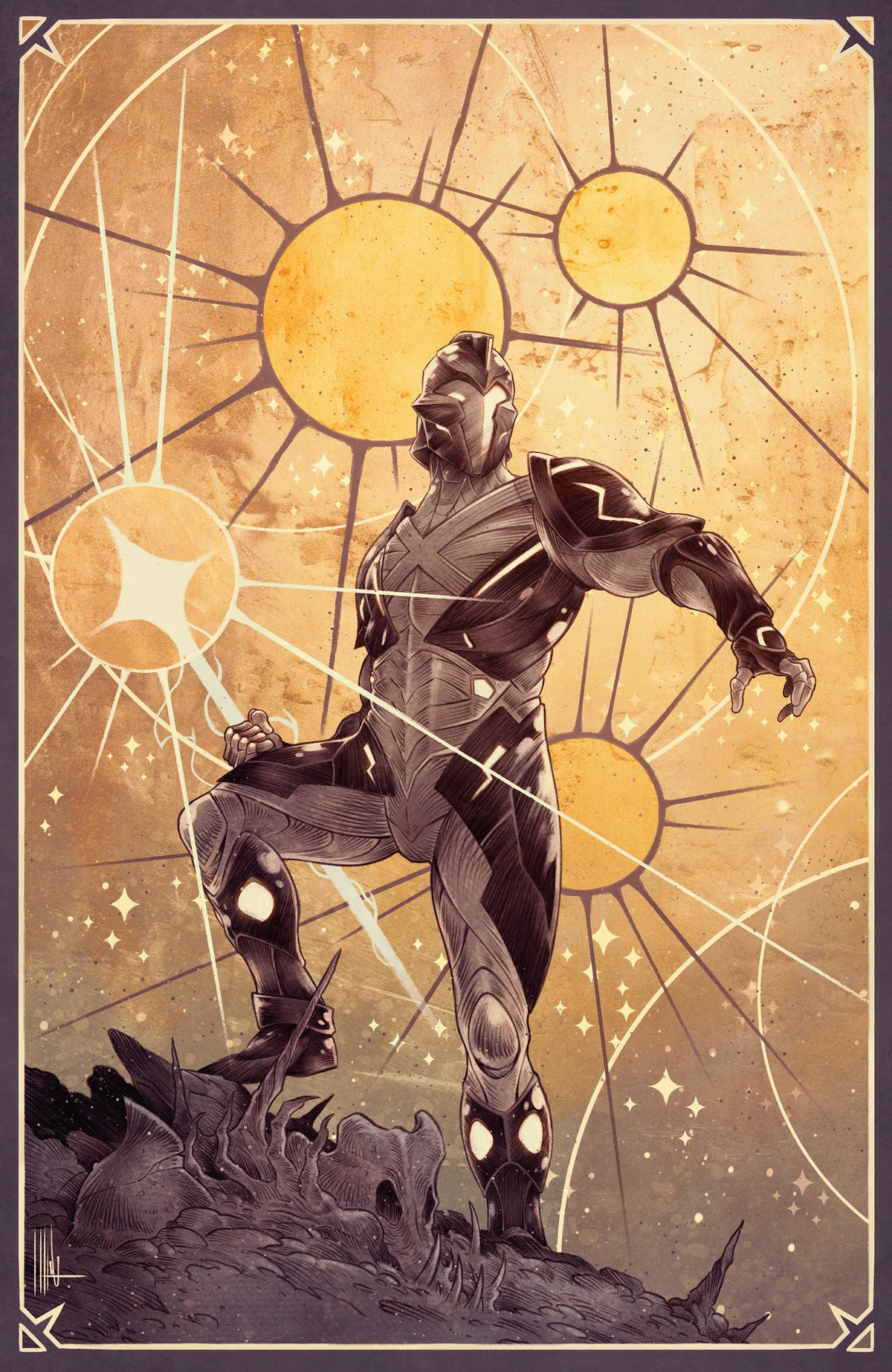 X-O Manowar: Black, White & Gold #3 (Variant C (Merli Full Art))