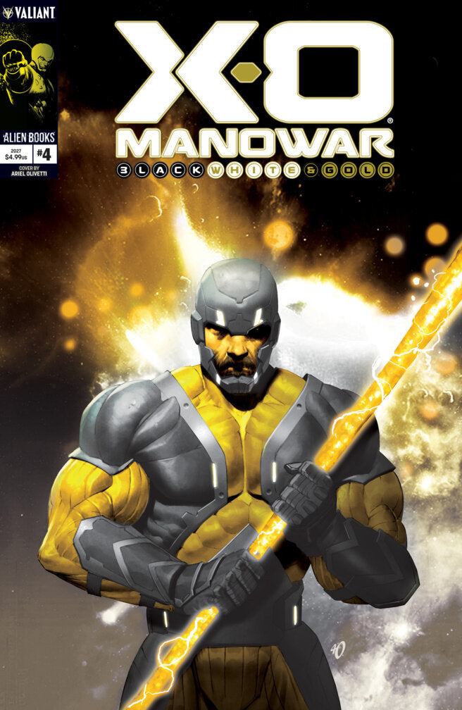 X-O Manowar: Black, White & Gold #4 (Variant B (Olivetti Black, White & Gold Variant))