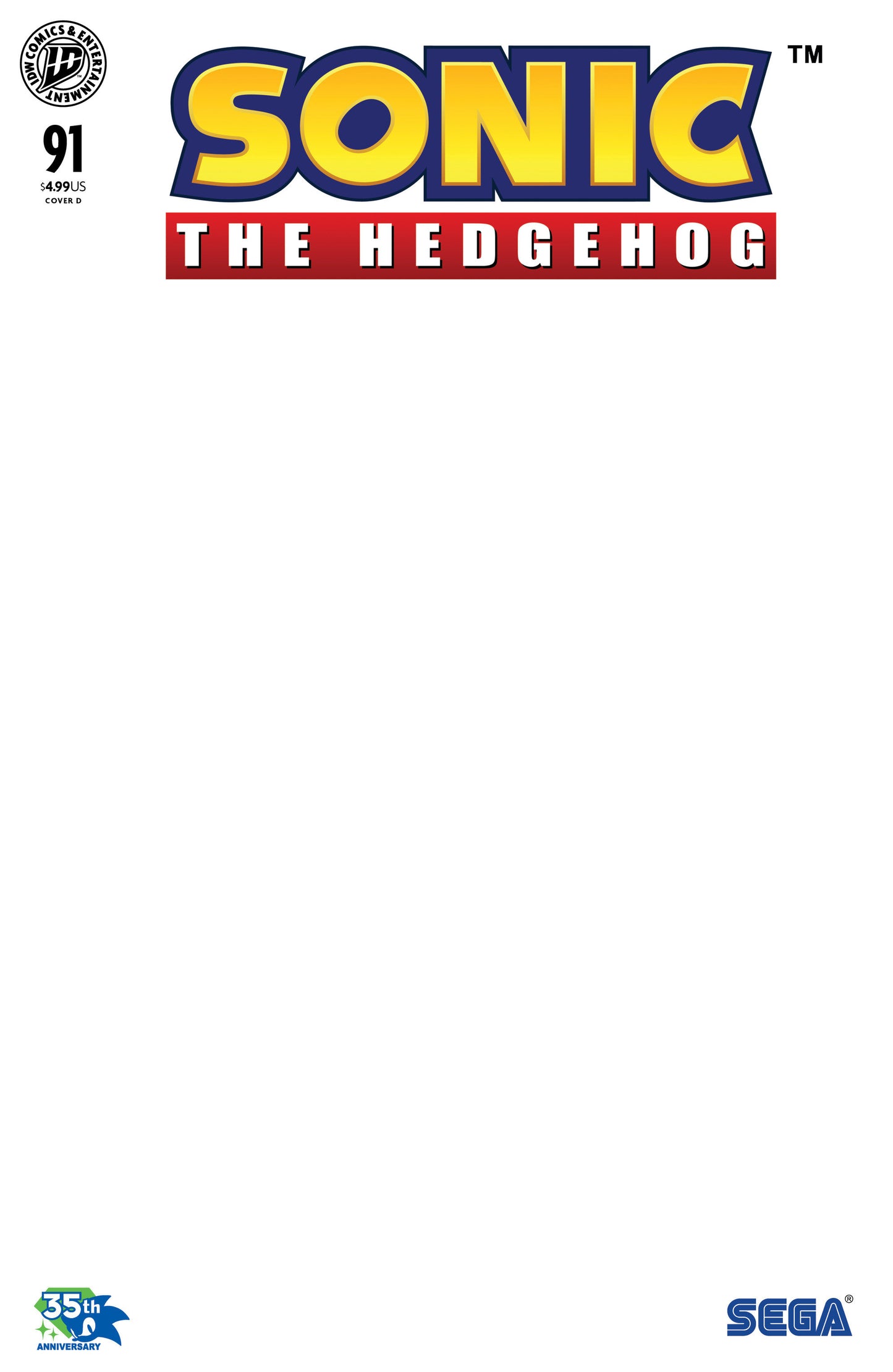 Sonic The Hedgehog #91 (Sonic the Hedgehog #91 Variant D (Sketch Variant))
