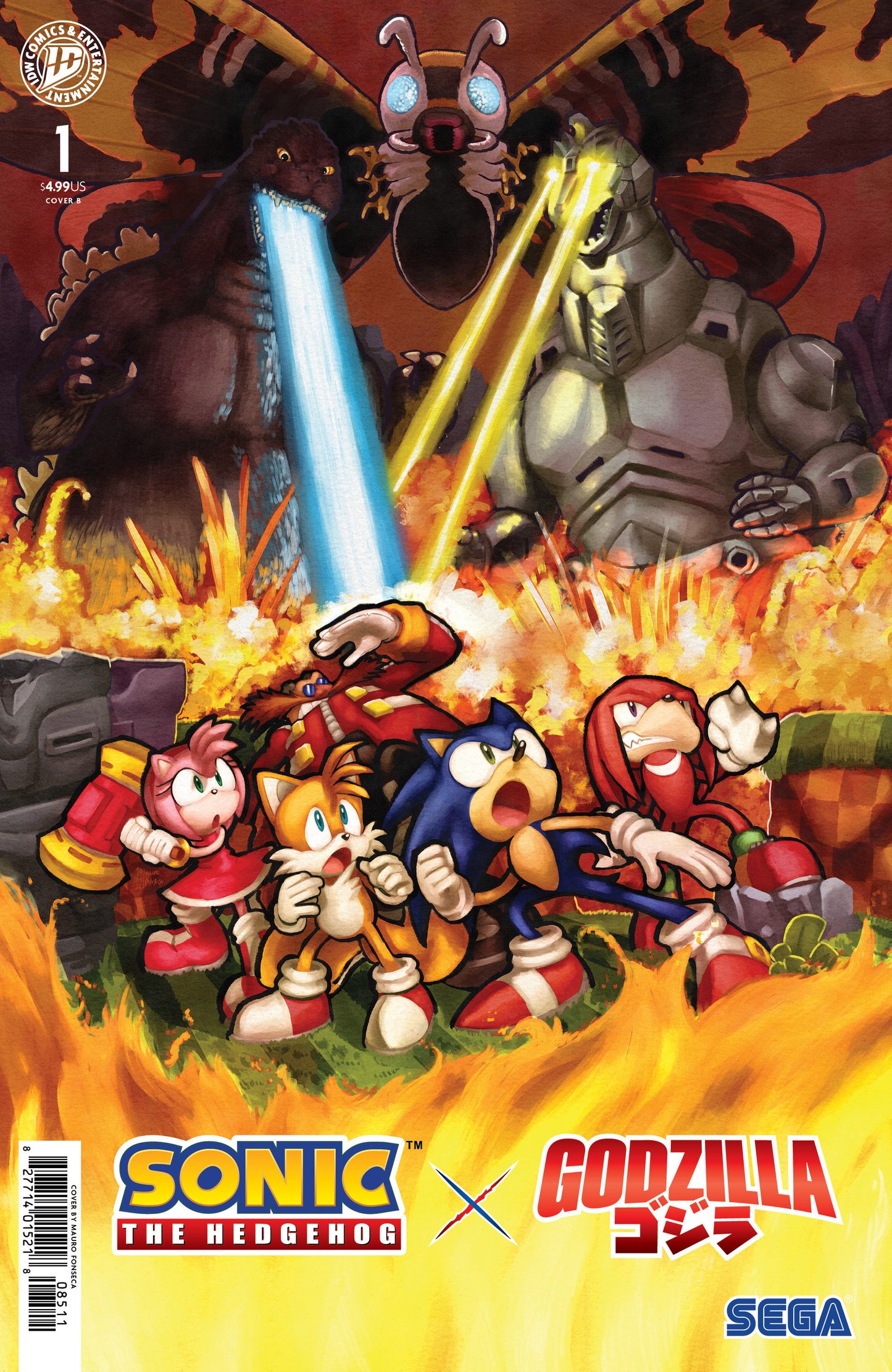 Sonic the Hedgehog x Godzilla #1 (Variant B (Fonseca))