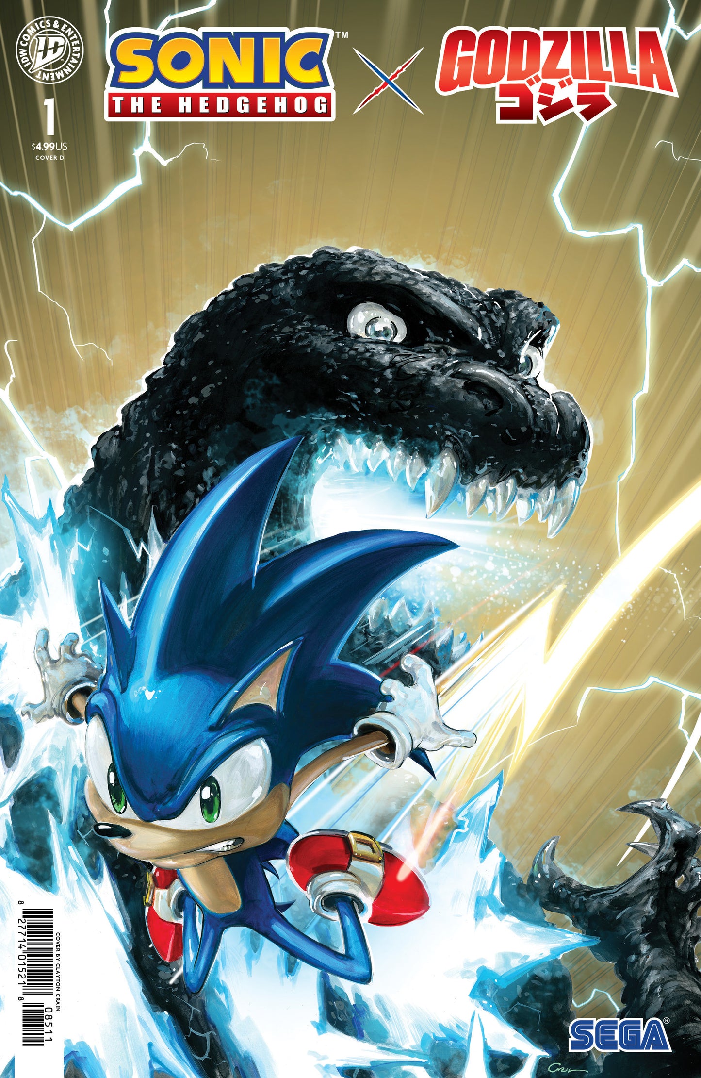 Sonic the Hedgehog x Godzilla #1 (Variant D (Crain))