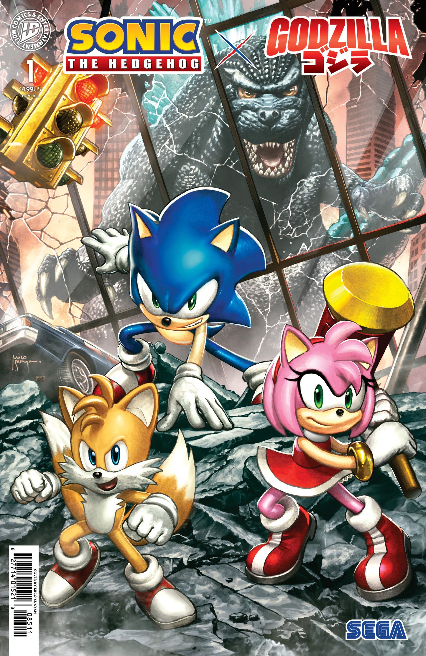 Sonic the Hedgehog x Godzilla #1 (Variant E (Suayan))