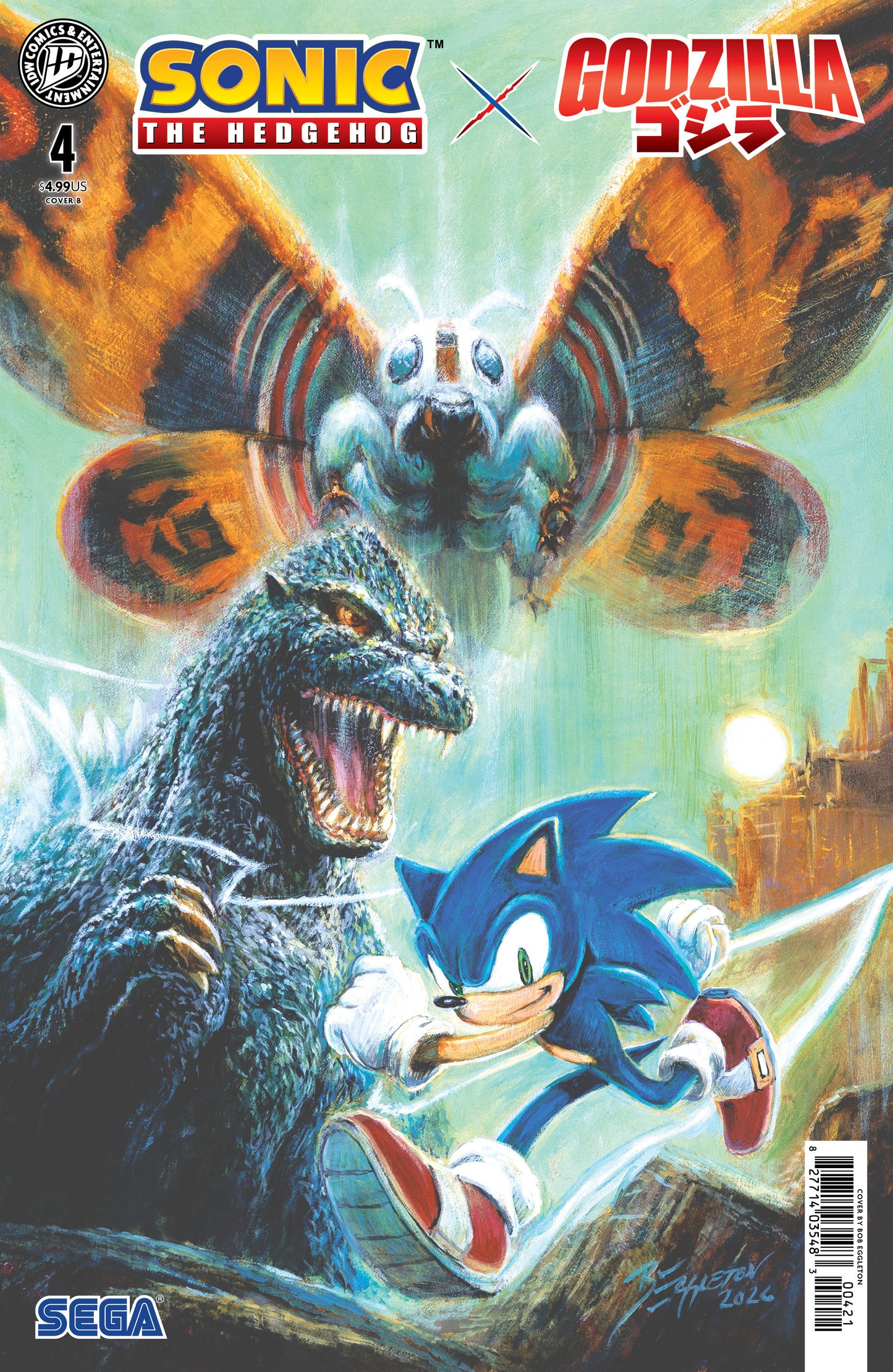 Sonic the Hedgehog x Godzilla #4 (Variant B (Eggleton))