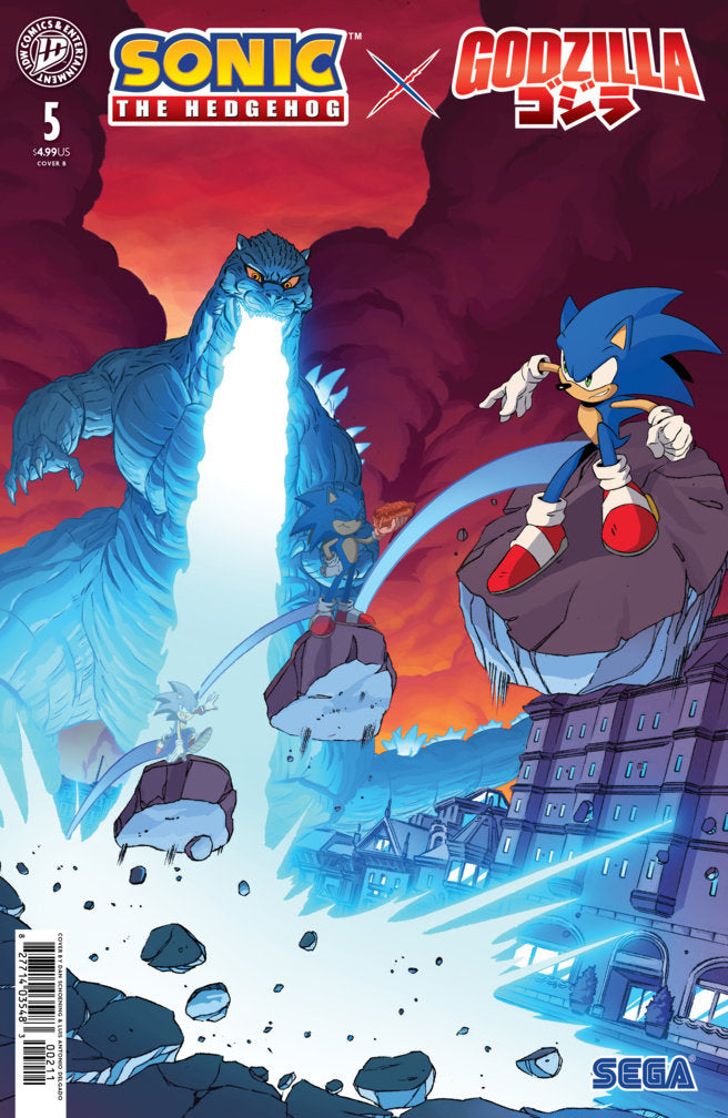 Sonic the Hedgehog x Godzilla #5 (Variant B (Schoening))