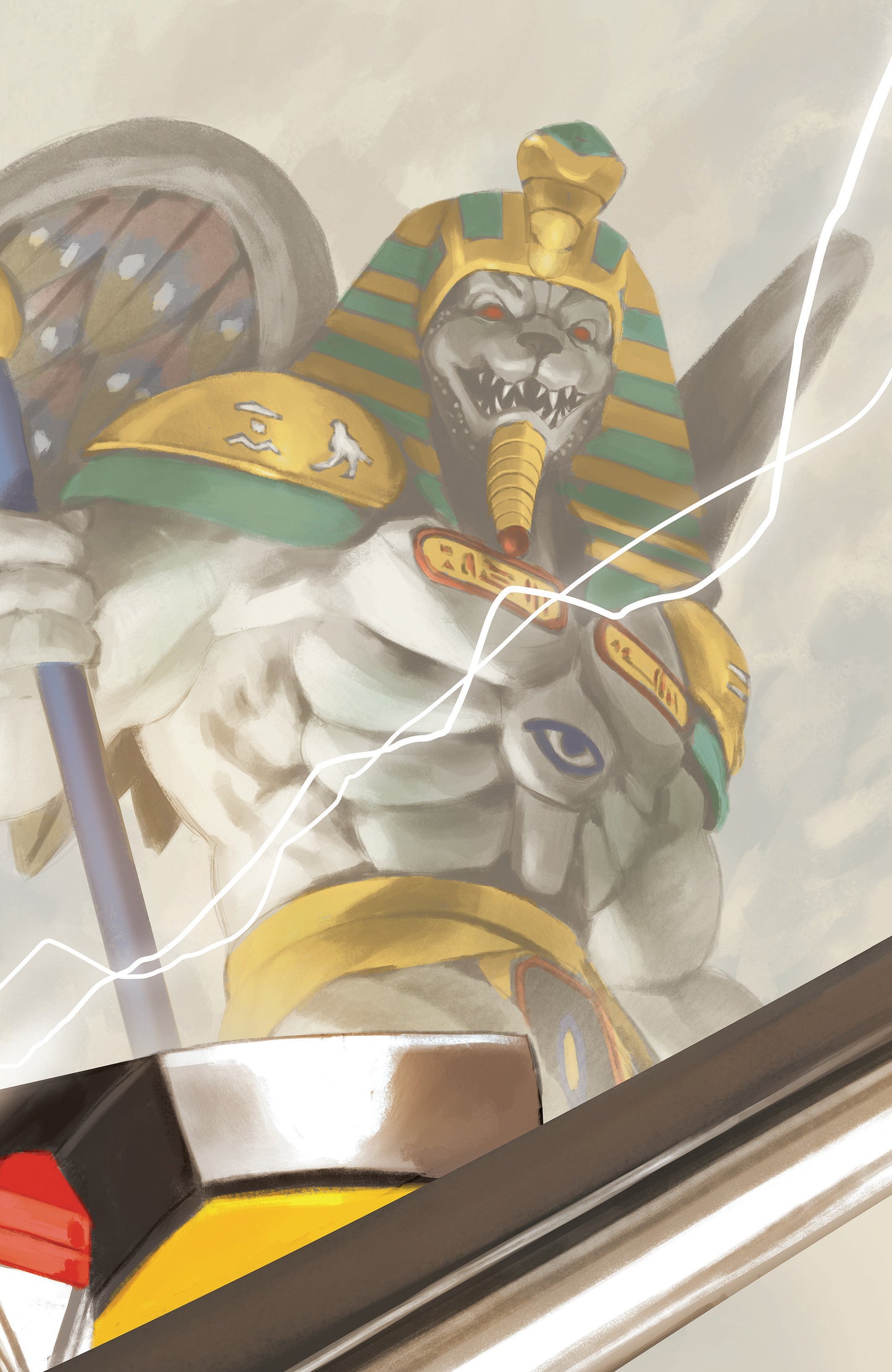 MIGHTY MORPHIN POWER RANGERS 2026 #3 (Mighty Morphin Power Rangers (2026) #3 C Megazord Card Stock Connecting Variant (Full Art, Mercado))