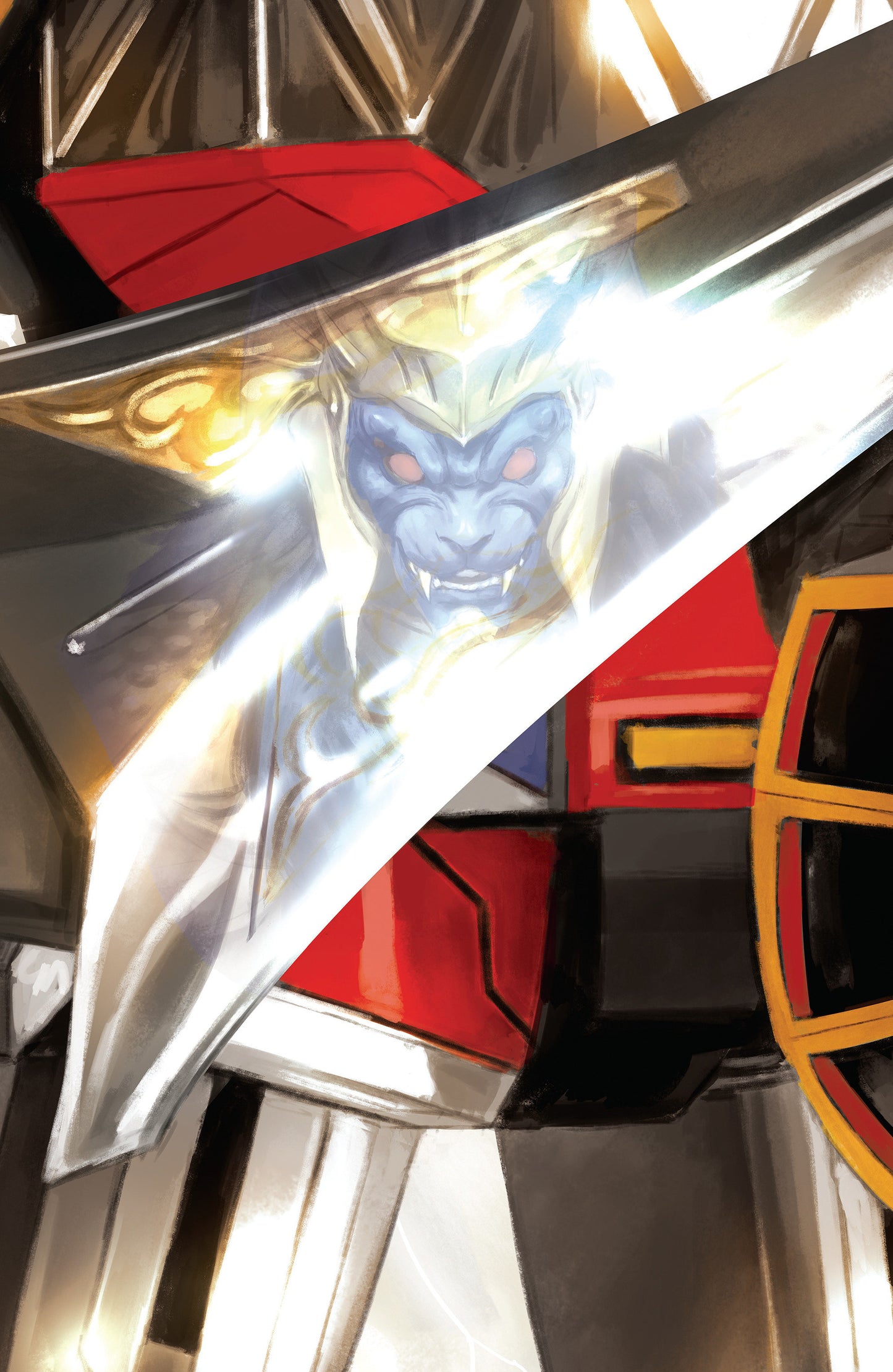 MIGHTY MORPHIN POWER RANGERS 2026 #5 (Mighty Morphin Power Rangers (2026) #5 C Megazord Card Stock Connecting Variant (Full Art, Mercado))