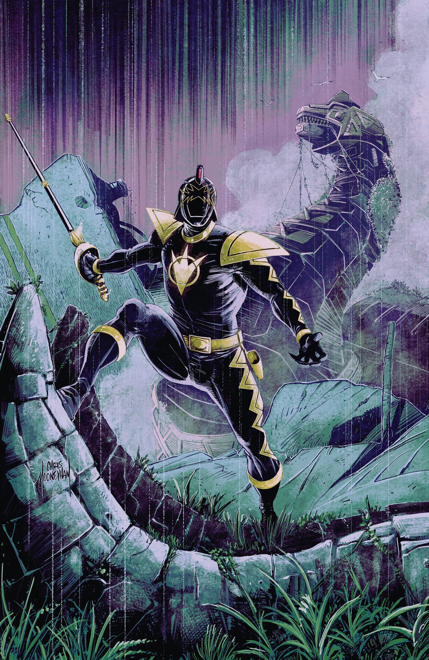Power Rangers Green #1 C Tommy Oliver Card Stock Connecting Variant (Dressed, Mooneyham) (1 C Tommy Oliver Card Stock Connecting Variant (Dressed, Mooneyham))