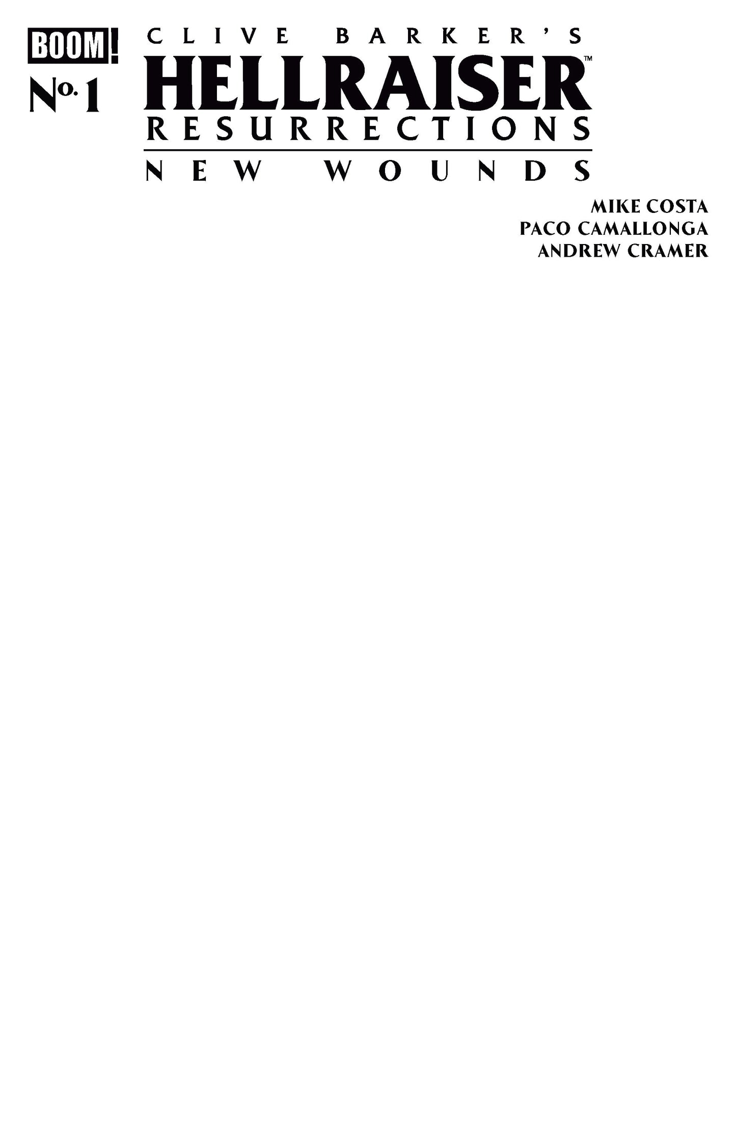 Hellraiser: Resurrections #1 (Hellraiser: Resurrections - New Wounds #1 C Blank Sketch)