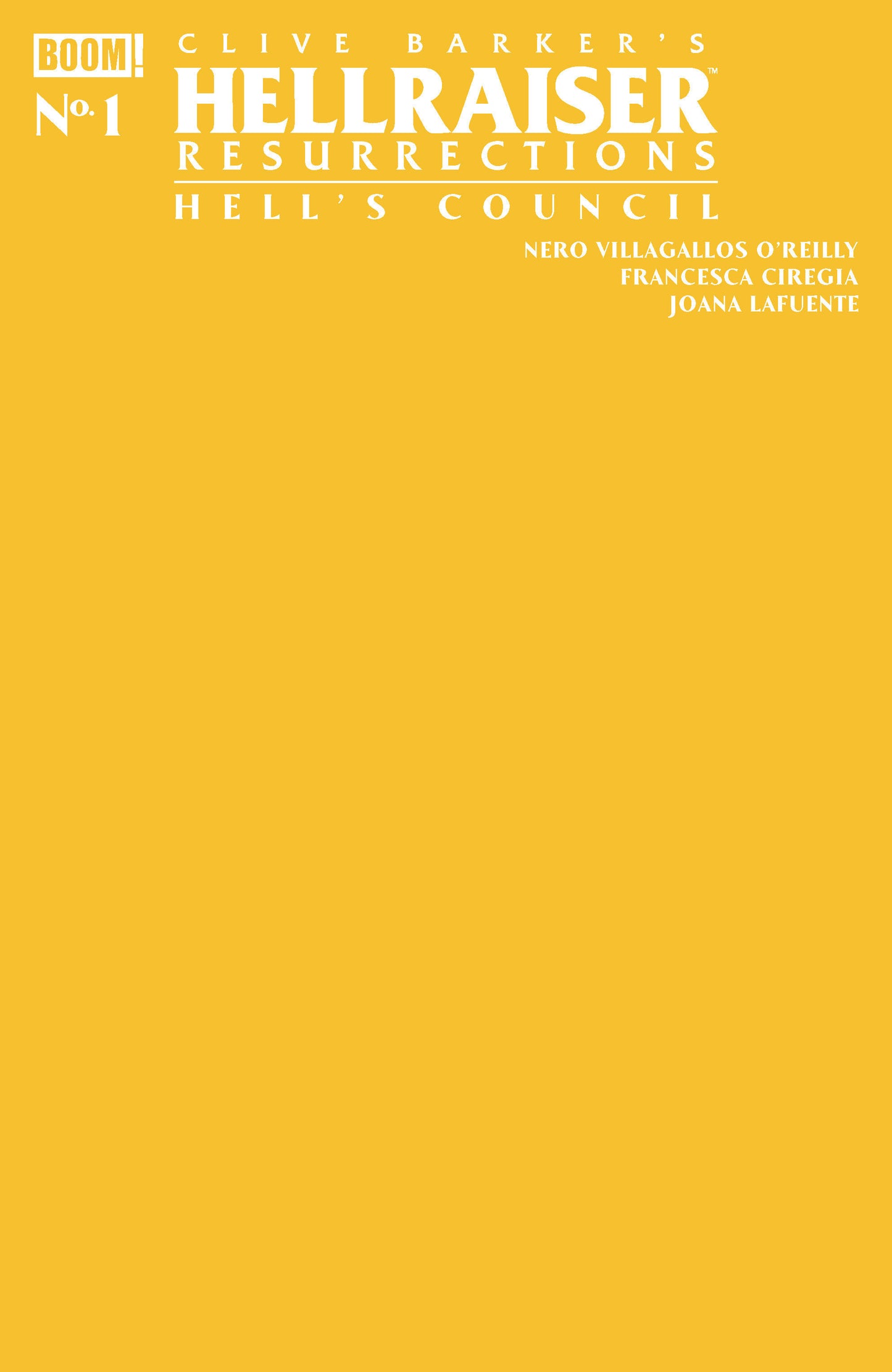 Hellraiser: Resurrections #1 (Hellraiser: Resurrections - Hell's Council #1 C Yellow Blank Sketch)